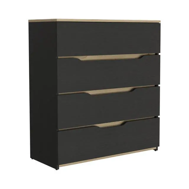 Alt view image 5 of 6 - Zoe Dresser, Superior Top, Four Drawers -Black / Light Oak