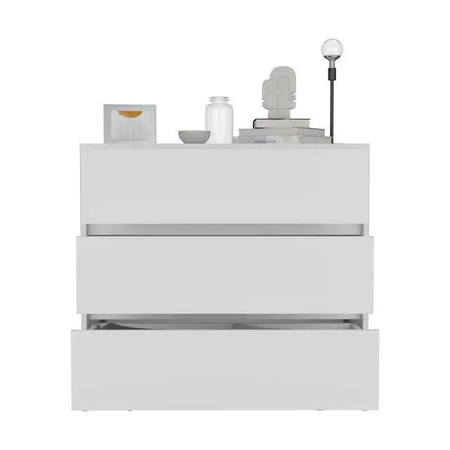 Alt view image 5 of 7 - Austin Three Drawer Dresser, Pull Out Mechanism-White