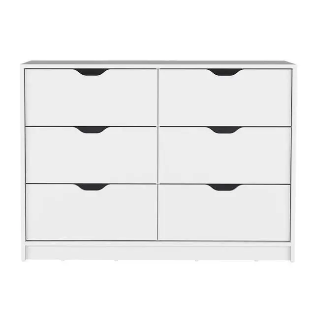 Alt view image 2 of 7 - Basilea 4 Drawers Dresser, 2 Cabinets -White