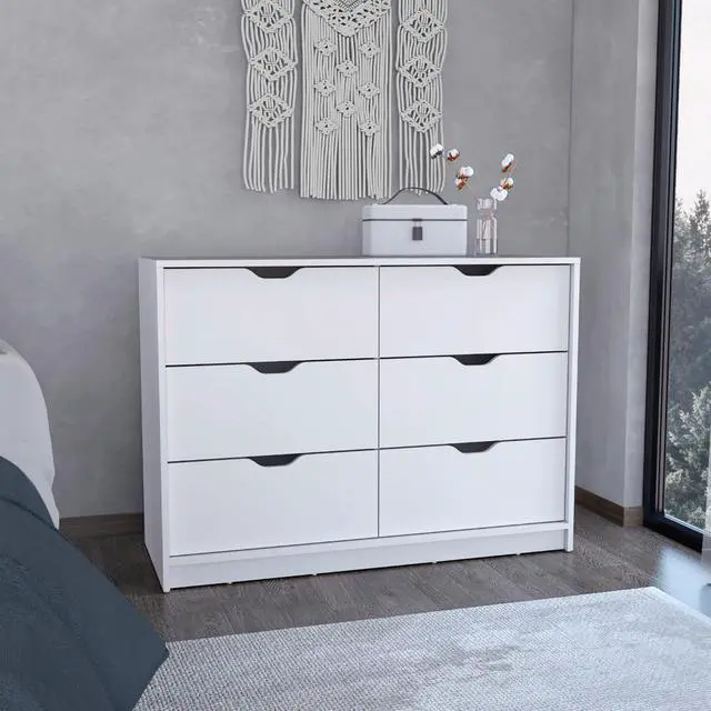 Main image of Basilea 4 Drawers Dresser, 2 Cabinets -White