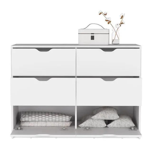 Alt view image 5 of 7 - Basilea 4 Drawers Dresser, 2 Cabinets -White