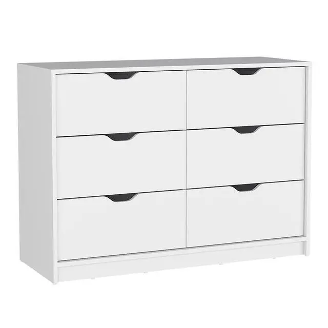 Alt view image 6 of 7 - Basilea 4 Drawers Dresser, 2 Cabinets -White