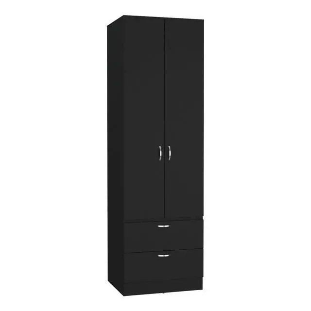 Alt view image 7 of 7 - Vico 76" High Armoire Wardrove Closet with 2 Drawers, Double Door Cabinet , One Shelf and Hanging Rod, Bedroom Clothes Storage Cabinet Organizer