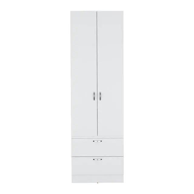 Alt view image 2 of 7 - Vico 76" High Armoire Wardrove Closet with 2 Drawers, Double Door Cabinet , One Shelf and Hanging Rod, Bedroom Clothes Storage Cabinet Organizer