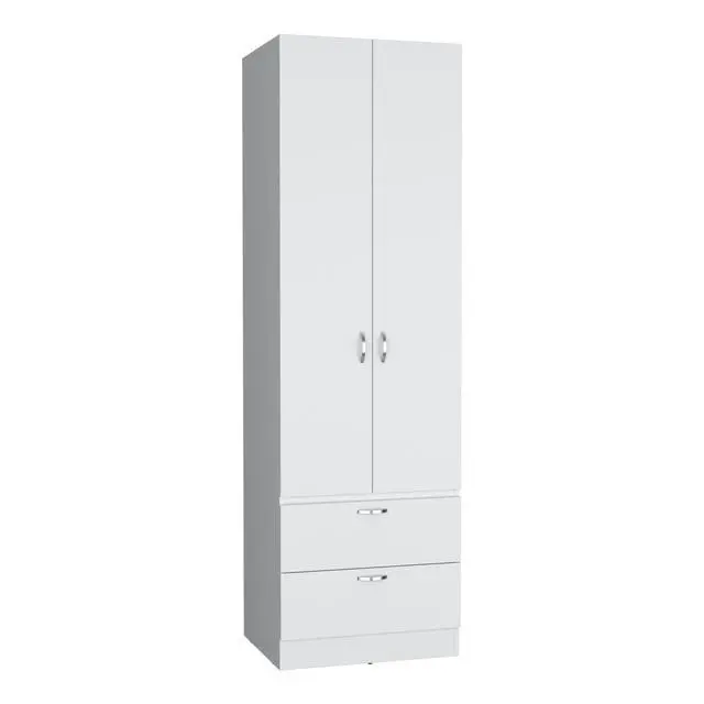Alt view image 7 of 7 - Vico 76" High Armoire Wardrove Closet with 2 Drawers, Double Door Cabinet , One Shelf and Hanging Rod, Bedroom Clothes Storage Cabinet Organizer