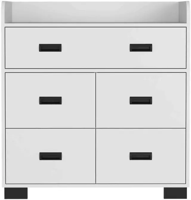Alt view image 2 of 7 - Alyn Dresser, Four Legs, Four Drawers, One Double Drawer, Superior Top -White