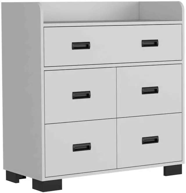 Alt view image 6 of 7 - Alyn Dresser, Four Legs, Four Drawers, One Double Drawer, Superior Top -White