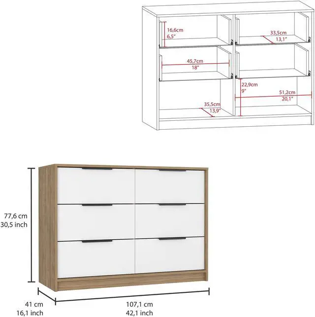 Alt view image 3 of 7 - Kaia 4 Drawers Dresser, Superior Top -Pine / White