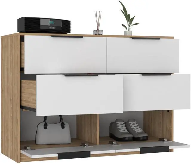 Alt view image 7 of 7 - Kaia 4 Drawers Dresser, Superior Top -Pine / White