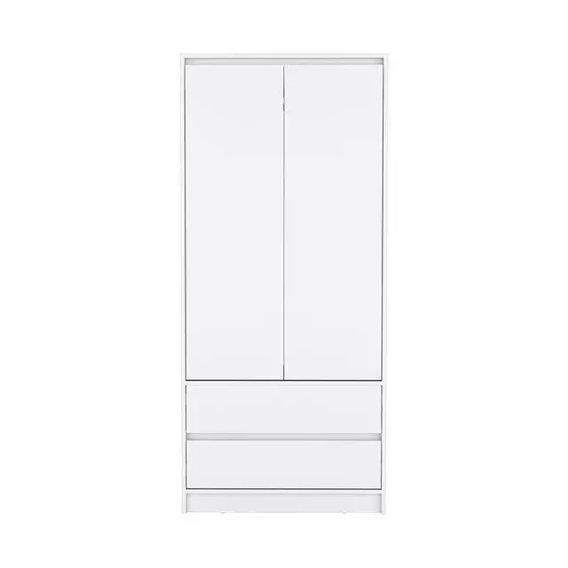 Alt view image 6 of 7 - Austin 2 Drawers Armoire, Double Door, Hanging Rod -White