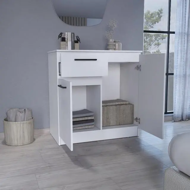 Alt view image 4 of 7 - Idaho Dresser with 2-Door Cabinets and Drawer -White