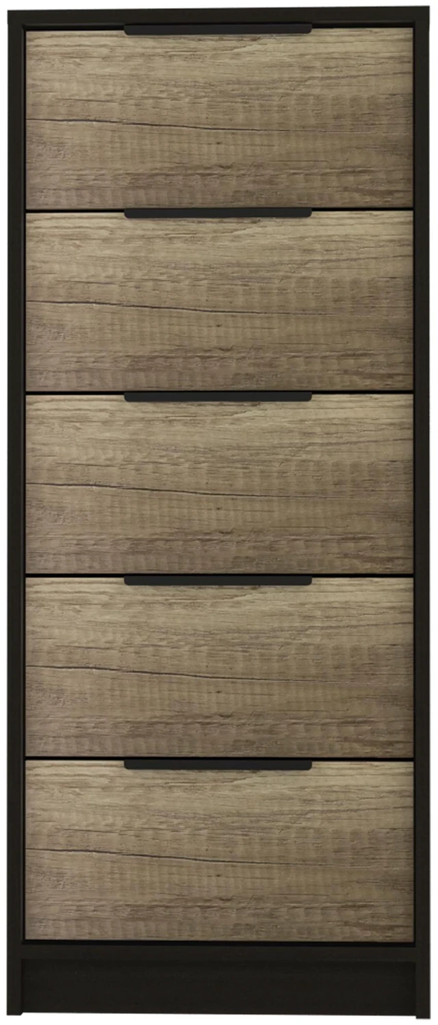 Alt view image 2 of 7 - Kaia 5 Drawer Dresser, Vertical Dresser -Black / Pine