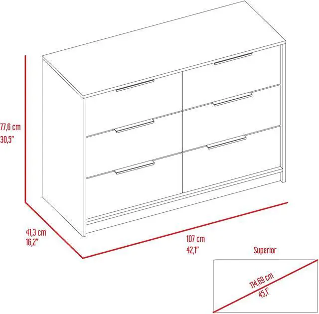 Alt view image 4 of 6 - Kaia 4 Drawers Dresser, Superior Top -Black / Pine