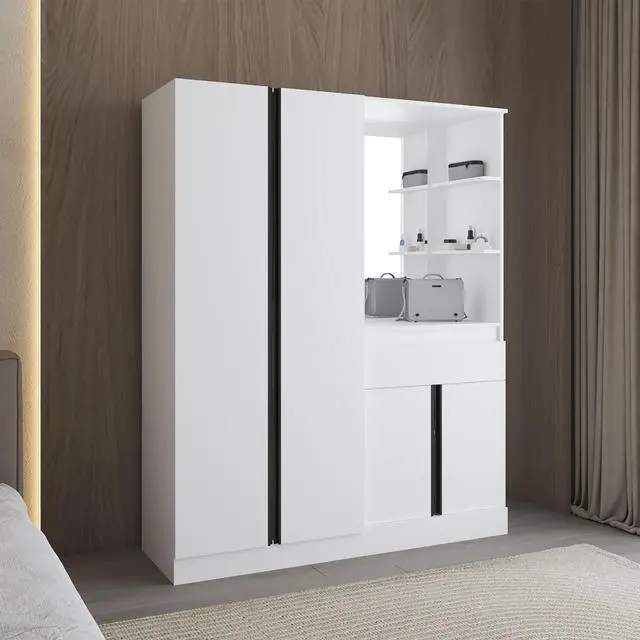Main image of Kamelot Armoire With Double Doors, Hanging Rod And Interior Shelves, White