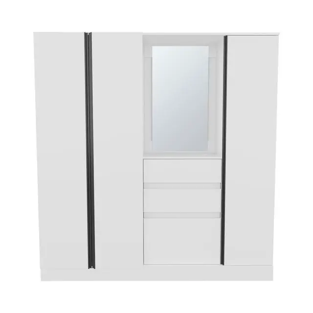 Alt view image 6 of 7 - Kamelot 1,80 Armoire With Double Doors, Hanging Rod And Interior Shelves, White