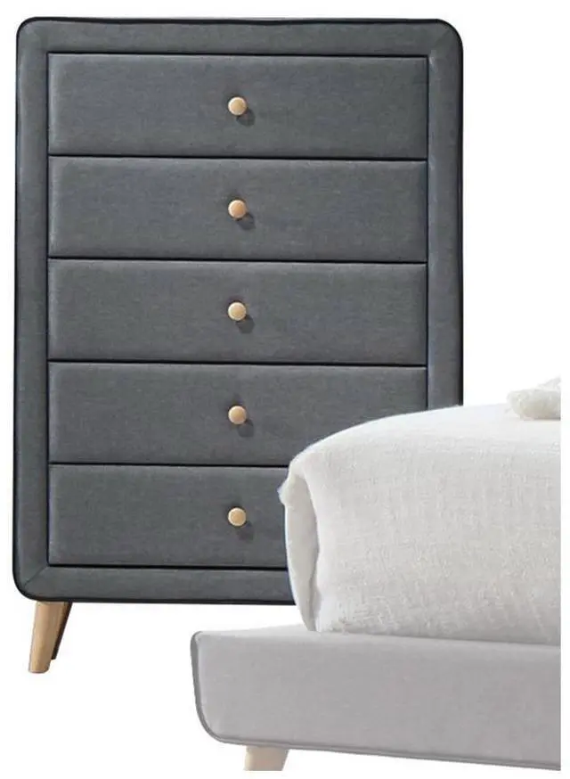 Main image of Valda Light Gray Fabric Chest