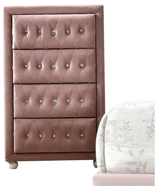 Main image of Reggie Pink Fabric Chest