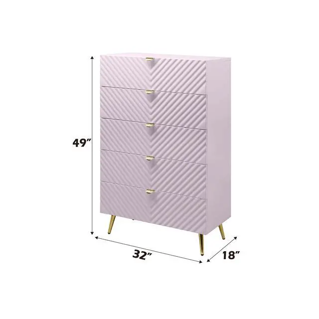 Alt view image 3 of 7 - Gaines Pink High Gloss Finish Chest