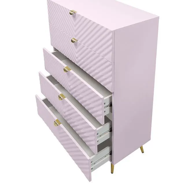 Alt view image 4 of 7 - Gaines Pink High Gloss Finish Chest