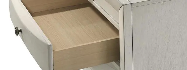 Alt view image 4 of 5 - 1pc Contemporary Neutral White Finish Curved Drawer Fronts Storage Five Drawers Chest Wooden