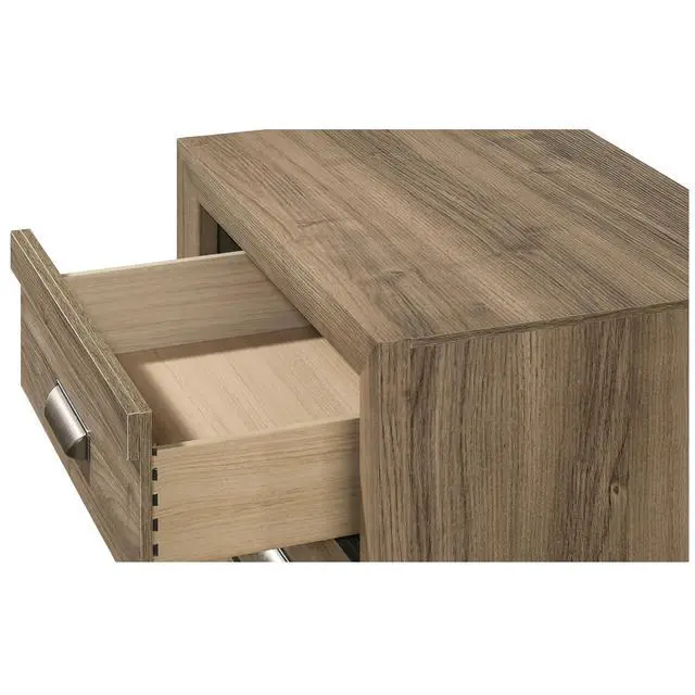 Alt view image 5 of 6 - 1Pc Contemporary Style Five Drawers Storage Tall Chest Wooden Bedroom Furniture Light Brown Warm Wood Finish