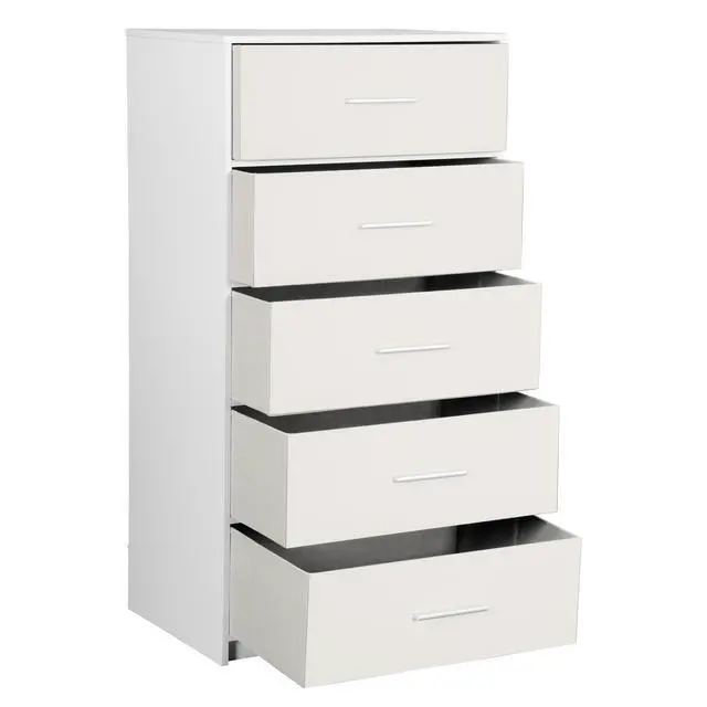 Alt view image 2 of 7 - 5-Drawer Dresser with Large Fabric Drawers, White