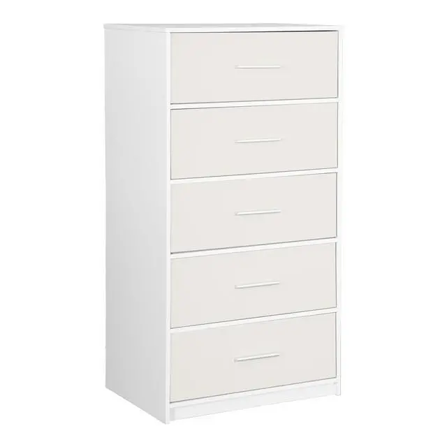 Alt view image 5 of 7 - 5-Drawer Dresser with Large Fabric Drawers, White