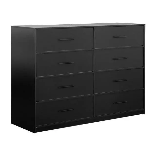 Alt view image 2 of 7 - 8-Drawer Dresser with Large Fabric Drawers, Black