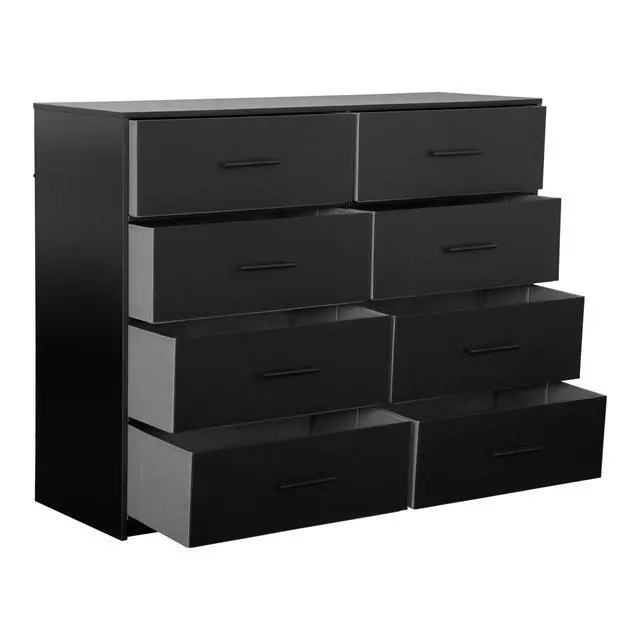 Alt view image 5 of 7 - 8-Drawer Dresser with Large Fabric Drawers, Black