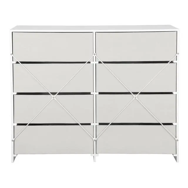 Alt view image 7 of 7 - 8-Drawer Dresser with Large Fabric Drawers, White