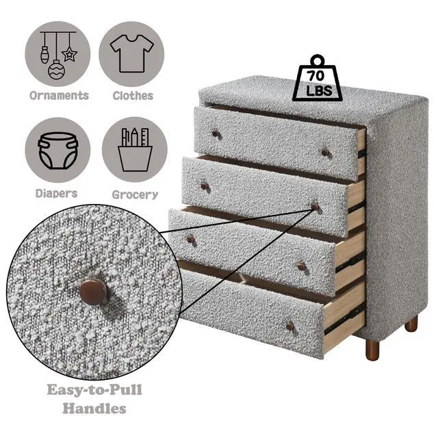 Alt view image 5 of 6 - Cleo Gray Boucle Chest