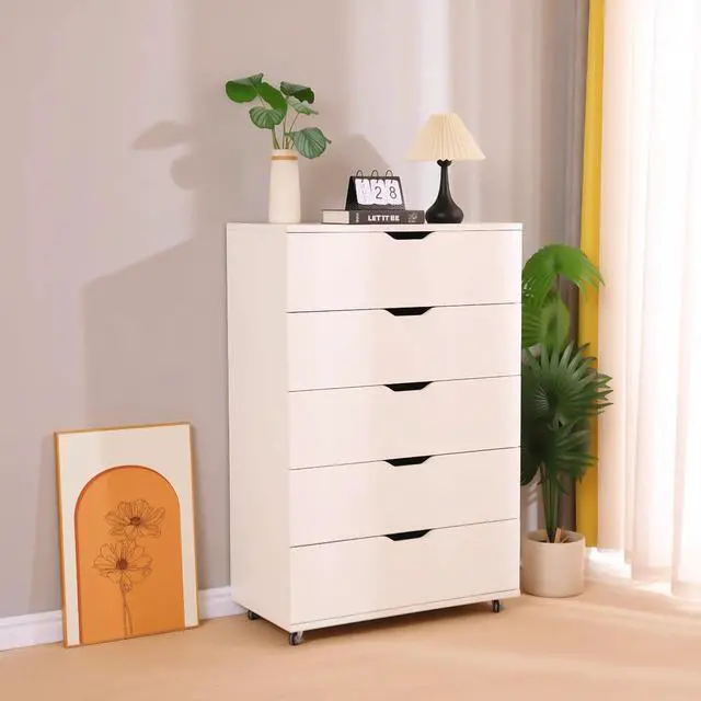 Alt view image 4 of 6 - Rolling 5 Drawer Dresser