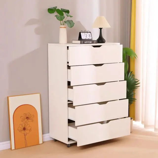 Alt view image 3 of 6 - Rolling 5 Drawer Dresser