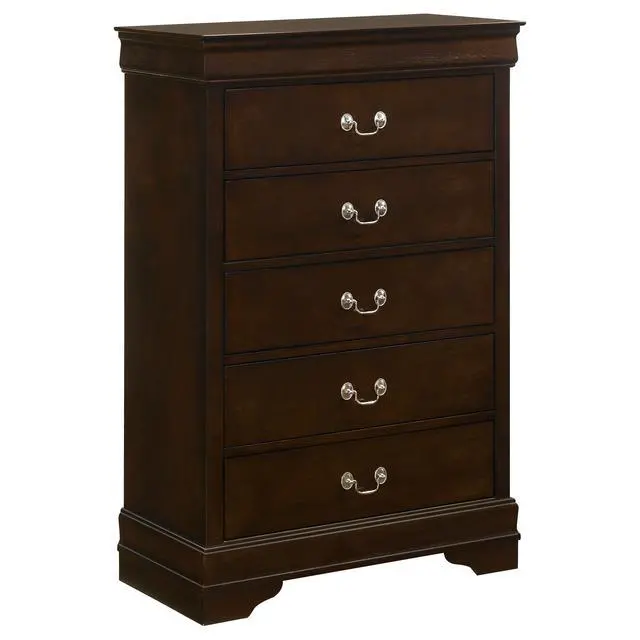 Alt view image 2 of 7 - Janson Cappuccino 5-Drawer Bedroom Chest