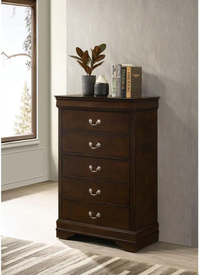 Main image of Janson Cappuccino 5-Drawer Bedroom Chest