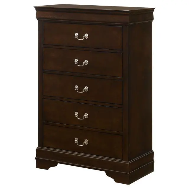 Alt view image 3 of 7 - Janson Cappuccino 5-Drawer Bedroom Chest