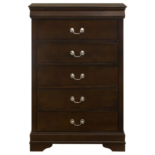 Alt view image 4 of 7 - Janson Cappuccino 5-Drawer Bedroom Chest