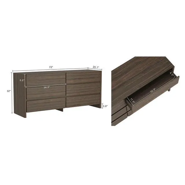 Alt view image 3 of 7 - Dresser in Walnut Brown