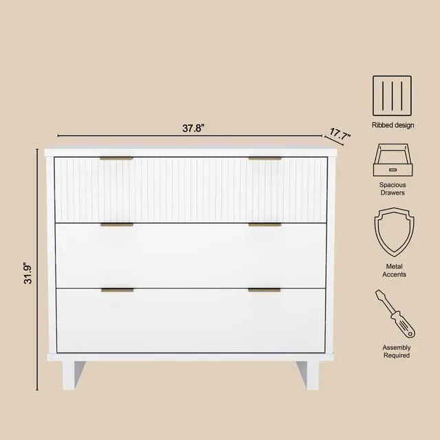 Alt view image 5 of 7 - Dresser in White