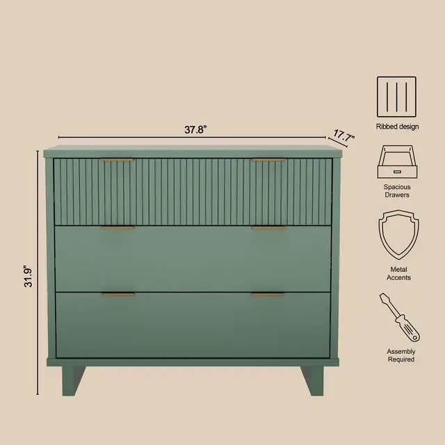 Alt view image 3 of 7 - Dresser in Sage Green
