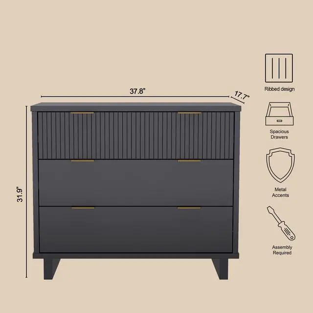 Alt view image 6 of 7 - Dresser in Charcoal Gray