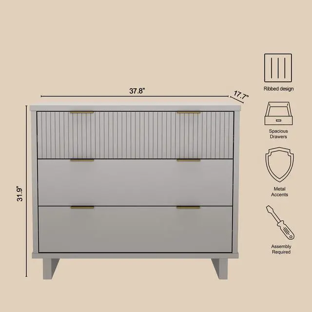 Alt view image 7 of 7 - Dresser in Light Gray