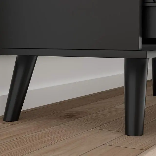 Alt view image 7 of 7 - 8 Drawer Dresser for Bedroom, Fluted Wooden Chest of Drawers for Children's Room, Nursery, Entrance, Black, 47.2"W x 15"D x 35.4"H