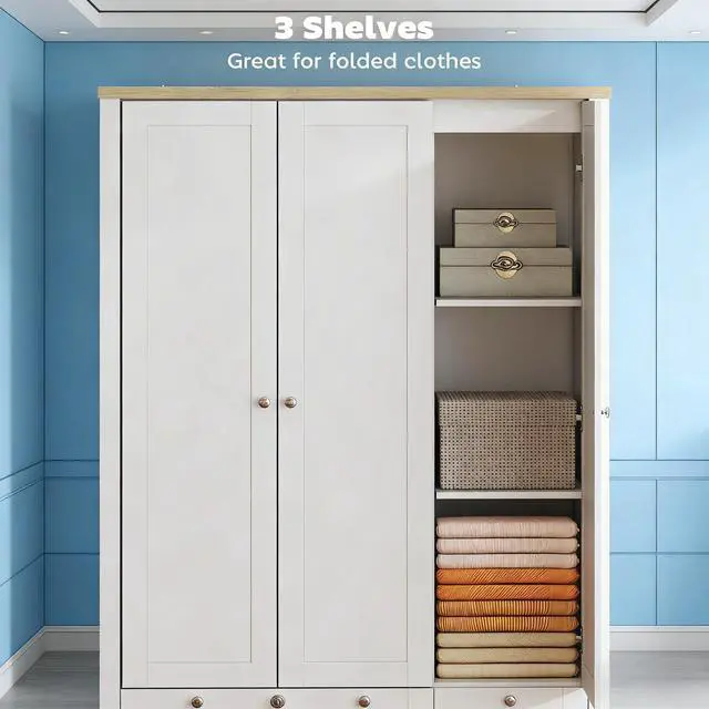 Alt view image 7 of 7 - 3 Doors Wardrobe Closet