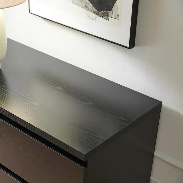 Alt view image 6 of 7 - 4 Drawer Dresser,Modern Storage Chest Of Drawers,31.5In Black Dresser For Closet With Handle-Free Design, Closet Chests Organizer For Bedroom, Living Room,Black