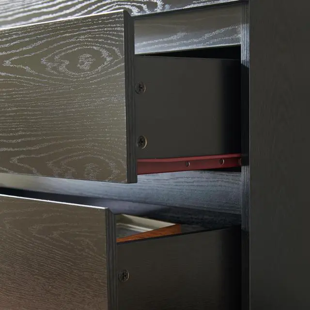 Alt view image 7 of 7 - 4 Drawer Dresser,Modern Storage Chest Of Drawers,31.5In Black Dresser For Closet With Handle-Free Design, Closet Chests Organizer For Bedroom, Living Room,Black