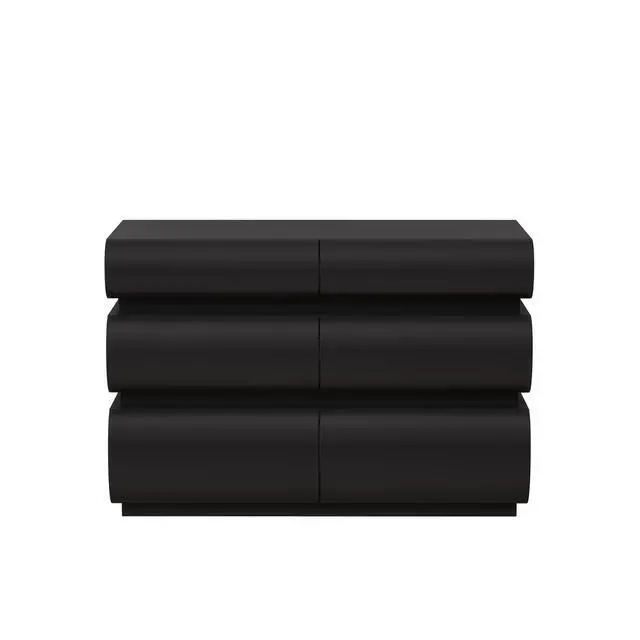 Alt view image 7 of 7 - 6 Drawer Dresser for Bedroom, Black Dresser No Handle, Modern 6 Chest of Drawers with Wide Storage(Same SKU:W757P235728)