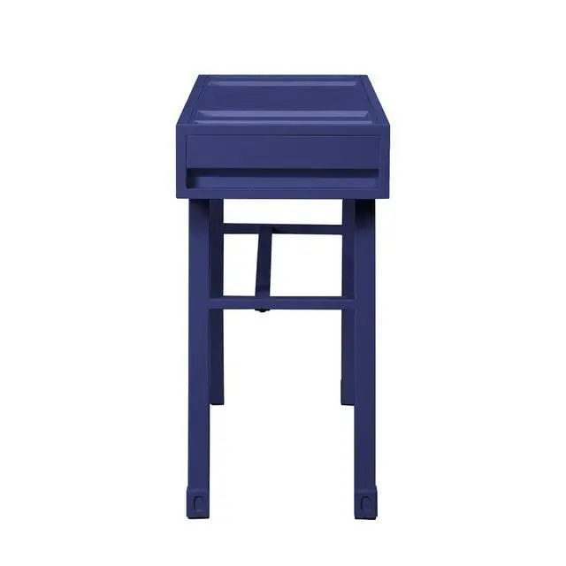Alt view image 5 of 5 - Metal Vanity Desk with One Drawer, Blue