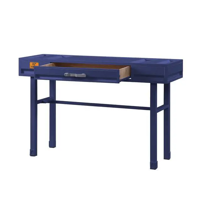 Alt view image 4 of 5 - Metal Vanity Desk with One Drawer, Blue