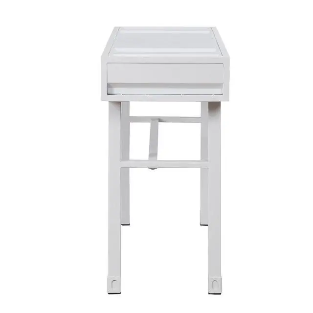 Alt view image 5 of 5 - Metal Vanity Desk with One Drawer, White